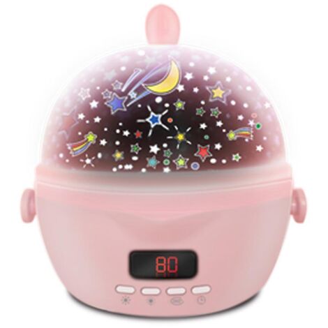 Lampe de projection ciel étoilé LED rose - Veilleuse avec minuterie et projection d'un ciel étoilé complet - Cadeau d'anniversaire idéal (1/5)