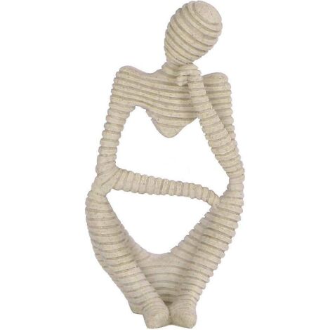Statue abstraite en résine et grès représentant un penseur, sculpture pour la décoration de la maison et du bureau, 25 cm de haut (à gauche) (1/5)