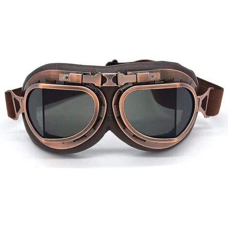 Lunettes de moto style aviateur vintage pour casque cruiser et touring