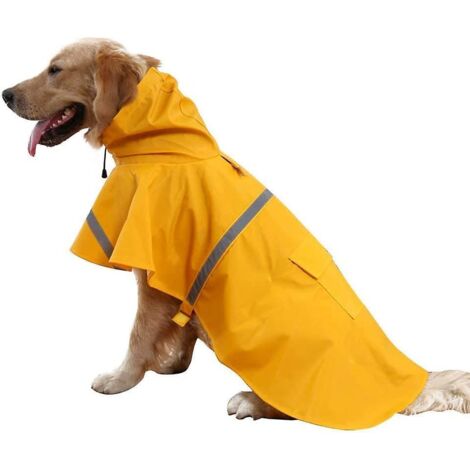 Imperméable à capuche réfléchissante ajustable pour chiens de petite, moyenne et grande taille, couleur orange (1/5)