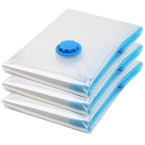 Lot de 3 sacs de rangement sous vide transparents pour vêtements, sacs de voyage compressibles et peu encombrants, format 50 x 70 cm (1/4)