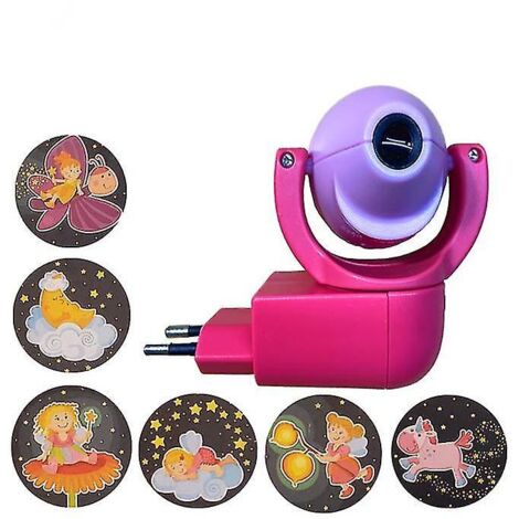 Veilleuse LED projecteur d'animaux, étoile rose, lune et animaux pour chambre d'enfant (prise UE) (1/4)