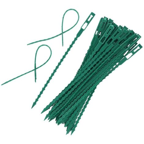 Lot de 100 attaches de câble en plastique réglables et réutilisables pour plantes grimpantes (1/5)