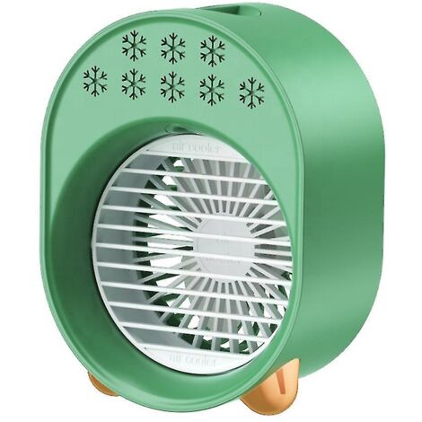 Mini ventilateur de bureau portable avec 3 vitesses de refroidissement - Vert (1/5)