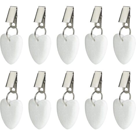 Lot de 12 pinces et poids incassables en plastique blanc pour nappes (1/5)