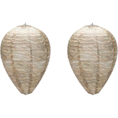 Nid de guêpes artificiel suspendu en papier, leurre efficace pour dissuader les guêpes dans un jardin extérieur (1/5)