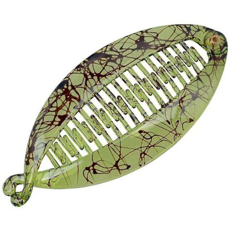 Peigne et pince à cheveux verts larges en écaille de tortue pour cheveux longs (1/4)