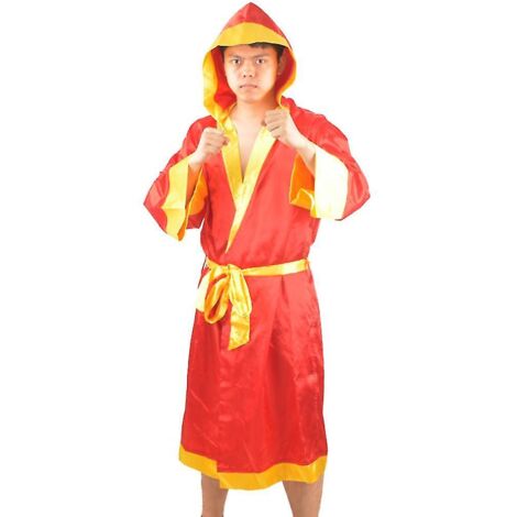 Cape de boxe MMA Muay Thai bleue, uniforme rouge et jaune (1/5)
