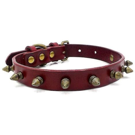 Collier pour animaux de compagnie ajustable en cuir clouté - Muselière anti-morsure pour chiens de taille moyenne (1/5)