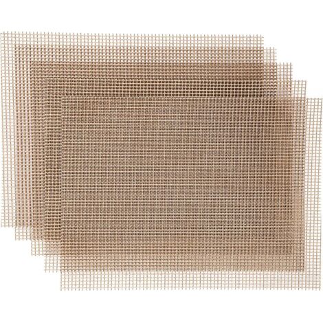 Lot de 5 tapis de cuisson rectangulaires antidérapants pour barbecue - 40 x 30 cm, réutilisables et découpables (1/5)