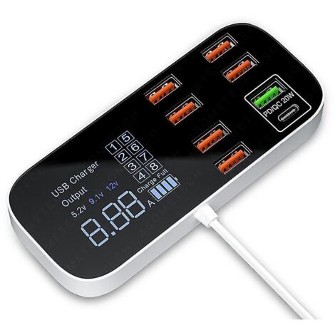 Chargeur rapide USB à 8 ports pour téléphone portable et smartphone - EU Pl (1/5)