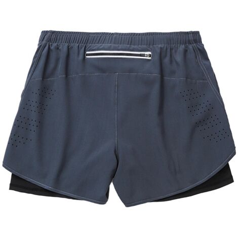 Short de sport double couche pour homme, séchage rapide, effet pantalon de fitness 2 pièces - Taille M - Gris-vert (1/5)