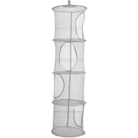 Étagère de rangement pliable à 4 niveaux en maille pour jouets d'enfants, panier suspendu, organisateur d'objets divers, gris (1/5)