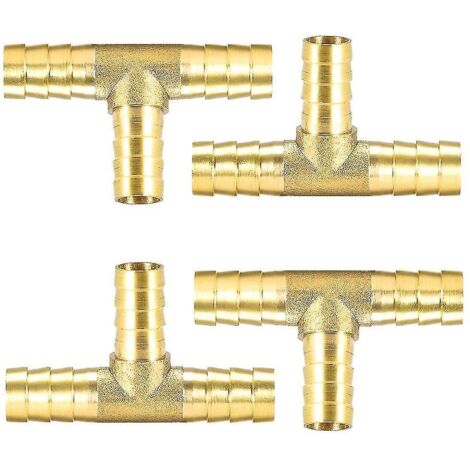 4 pièces de raccord en laiton 3 voies 10 mm, rallonge de tuyau, raccord pour tuyau d'arrosage, raccord pour tuyau d'air comprimé, raccord pour tuyau de carburant, pièce en T (1/3)