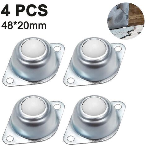 Roulettes à billes compactes pour convoyeur robuste (lot de 4) en nylon, pour le transfert de meubles, machines et bagages par glissement. (1/5)
