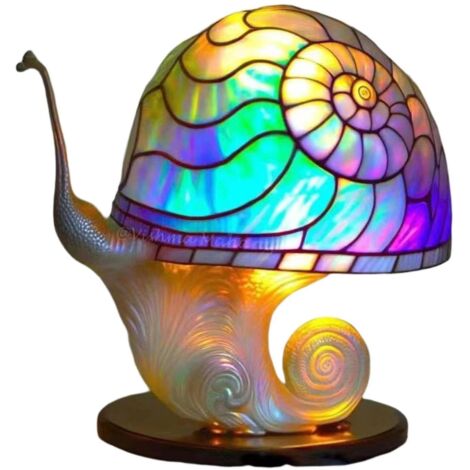 Lampe de table champignon en verre peint, lampe de bureau vintage décorative, lampe de chevet pour chambre, salon, bureau, décoration, cadeau (1/5)