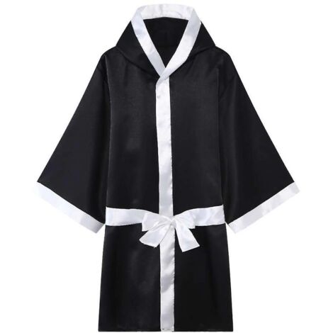 Robe de boxe/kickboxing unisexe avec ceinture et tenue d'entraînement - XL - Noir (1/5)