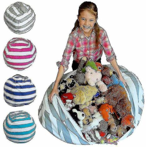 Pouf extra large de rangement pour peluches, housse de pouf pour enfants, siège moelleux, HomeRose rouge (1/4)