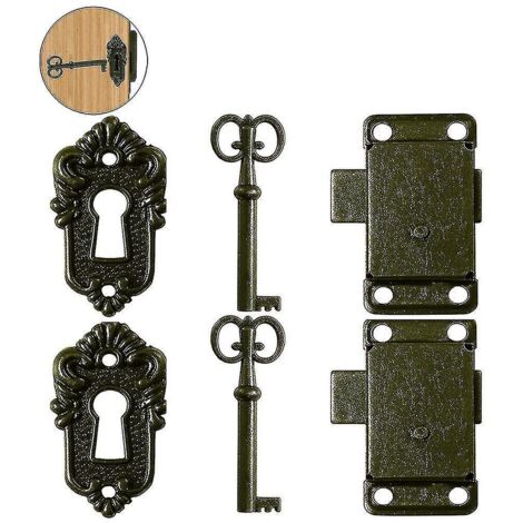 ensembles de serrures de porte d'armoire vintage, serrure d'armoire, serrure de meuble ancien avec clé pour boîtes aux lettres, Lo (1/4)