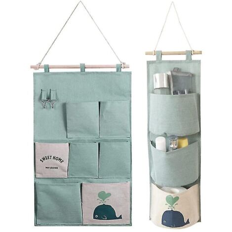 Porte de rangement suspendue, sac de rangement mural léger en coton pliable (1/5)