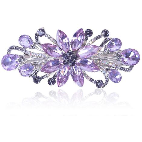Épingle à cheveux de luxe ornée de strass (violette) (1/3)