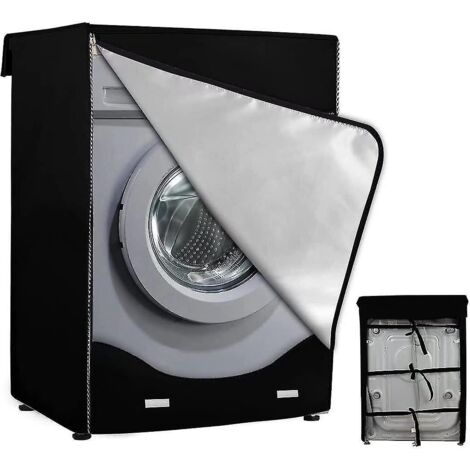 Housse de protection pour lave-linge à chargement frontal - Imperméable et anti-poussière (60 x 64 x 85 cm) Noire (1/5)
