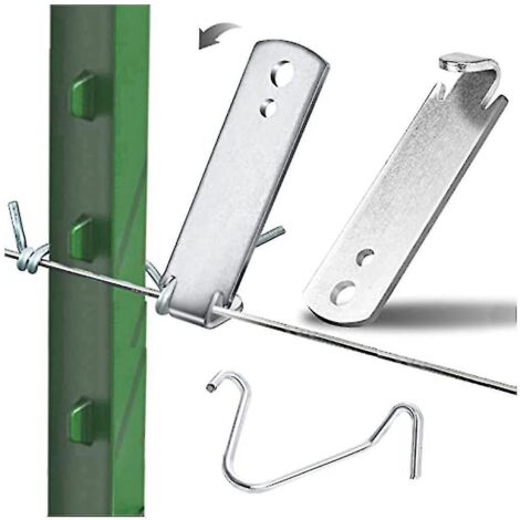 pinces à torsader le fil de clôture et 10 clips en T pour poteaux : outils pour la réparation et l’entretien des clôtures en fil de fer barbelé.