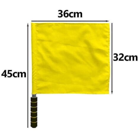Drapeau d'arbitre en acier inoxydable, drapeau de commandement à main, drapeau de signalisation rouge, poignée en mousse, performance spéciale pour patrouille, jaune (1/3)