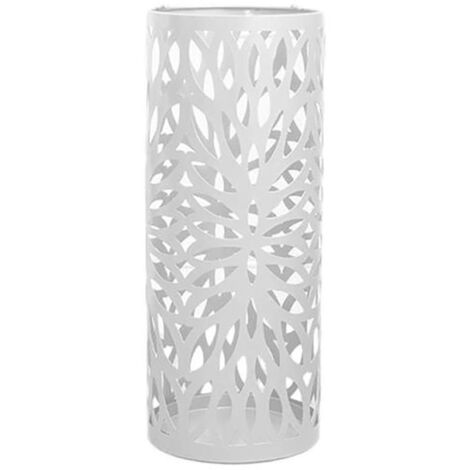 Porte-parapluies creux, support pour parapluies d'intérieur à manche long et court, seau et organisateur de rangement blanc (1/5)