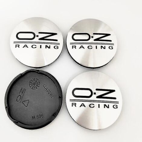 enjoliveurs centraux de roue de voiture 62 mm pour jantes en alliage Oz Racing M595, coloris argent et noir. (1/4)
