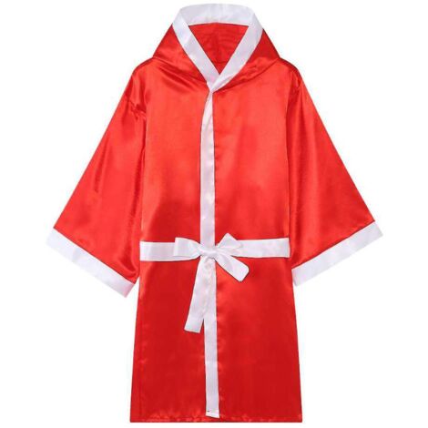 Robe de boxe/kickboxing unisexe avec ceinture et entraînement, taille XL, rouge. (1/5)