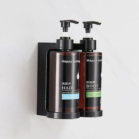 Distributeur de savon manuel d'hôtel 300 ml avec verrouillage, fixation murale simple, double ou triple, pour savon pour les mains, shampoing et gel douche. (1/5)