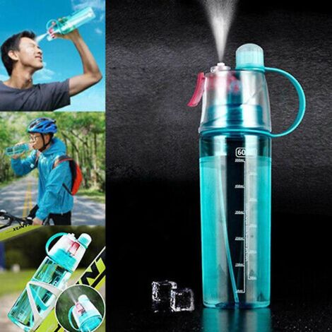 Bouteille de brumisation portable 400/600 ml avec nébuliseur professionnel pour le sport - 400 ml - Bleu (1/5)