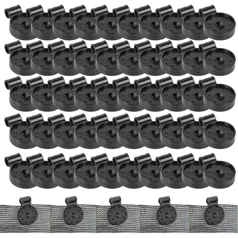 50 clips en plastique pour toile d'ombrage, clips ronds noirs pour filet d'ombrage, clips pour filet d'ombrage de serre (1/5)