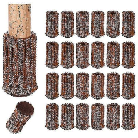 Lot de 16 protège-pieds de chaise en maille, couleur marron (1/5)