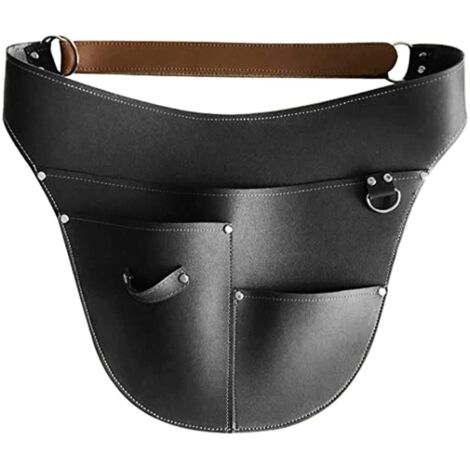 Étui de ceinture multifonctionnel en similicuir pour outils de jardin, pochette ajustable à la taille, imperméable, pour agriculteurs, fleuristes et hommes (noir). (1/5)