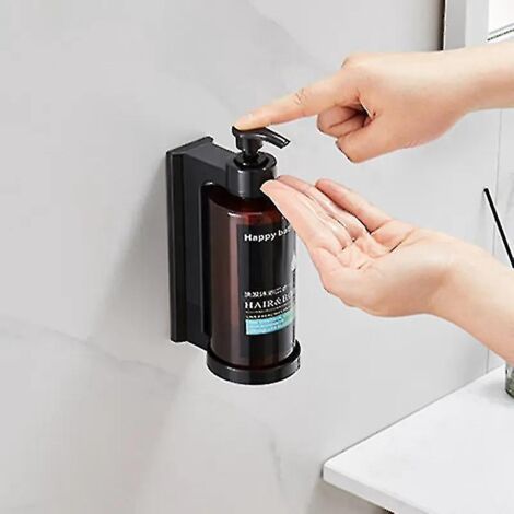 Distributeur de savon manuel d'hôtel 300 ml avec verrouillage, fixation murale simple, double ou triple, pour savon pour les mains, shampoing et gel douche. (1/5)