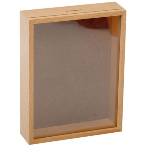 Tirelire en bois avec photo, 15 cm (6 pouces) - Idéale pour une pendaison de crémaillère. (1/5)