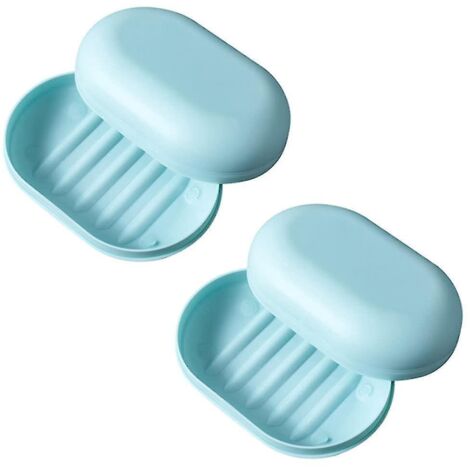 Lot de 2 porte-savons avec couvercle étanche pour douche, salle de bain et voyage (1/5)