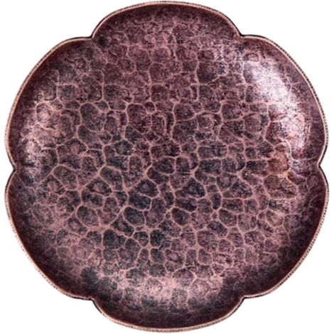 Dessous de plat décoratif style vintage pour le thé, soucoupe en laiton, protège des rayures, plateau polyvalent pour boissons traditionnelles, forme hexagonale en cuivre. (1/5)