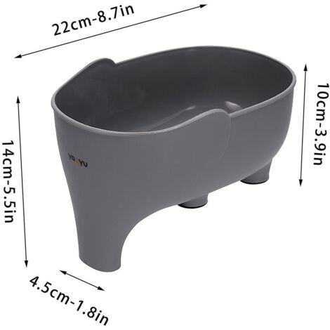 Égouttoir de cuisine Yanyu en forme d'éléphant, panier à linge gris, passoire d'évier, panier à restes (1/4)