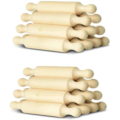 20 mini rouleaux à pâtisserie en bois de 15 cm de long pour la cuisine et la pâtisserie. Petit rouleau à pâte en bois pour la pâtisserie. (1/5)