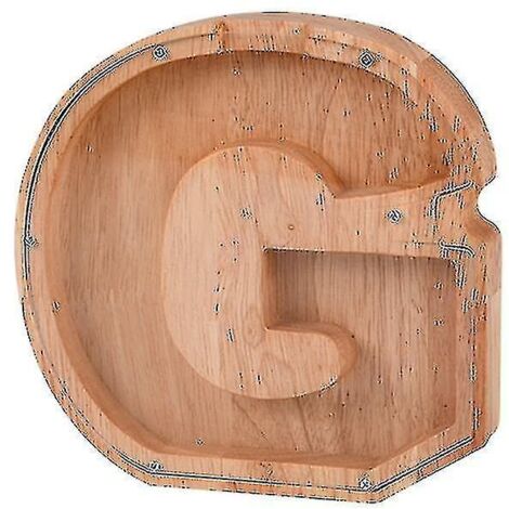Tirelire en bois en forme de cochon avec l'alphabet, tirelire pour enfants (1/5)
