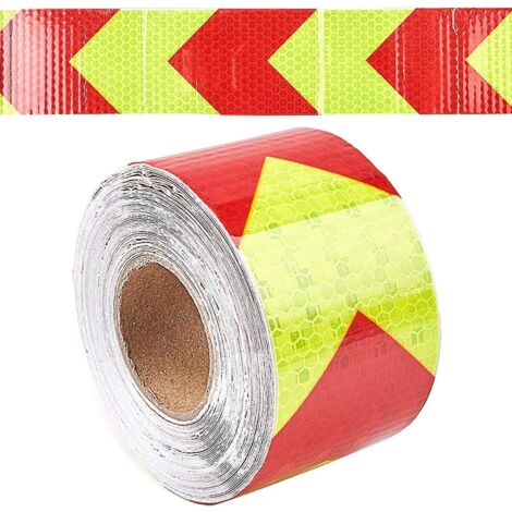 Ruban réfléchissant de signalisation de danger 2 po x 33 pi, rouge et jaune, haute intensité, imperméable, pour remorque (1/5)