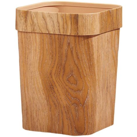Poubelle réutilisable en bois, style campagnard, idéale pour le salon. (1/5)