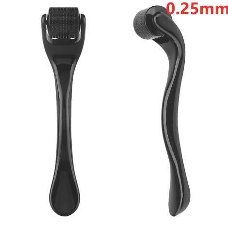 Rouleau de micro-aiguilles pour la peau, la barbe et les cheveux (aiguilles de 0,2 mm, 0,25 mm et 0,3 mm) - Outil de micro-lavage du visage (540 aiguilles) pour le visage, le corps et la croissance de (1/5)