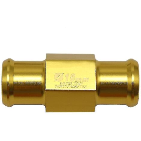 Adaptateur de tuyau universel pour capteur de température d'eau de moto 18/22 mm avec 2 colliers de serrage - 18 - Doré (1/4)