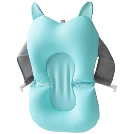 Coussin de bain pour bébé, siège de bain pour nourrisson, insert de baignoire souple avec boucle réglable, flottant vert (1/4)