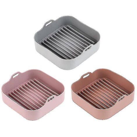 Accessoires pour friteuse à air en silicone carré : Plaque de cuisson antiadhésive en silicone PanCoffce (1/3)