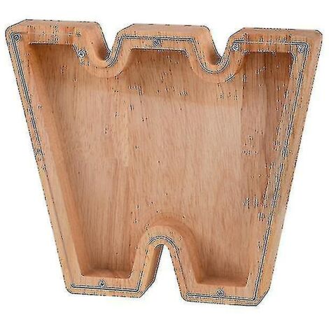 Tirelire en bois en forme de cochon avec l'alphabet, tirelire pour enfants (1/5)
